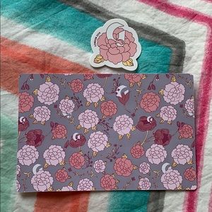 glossier london postcard and sticker
